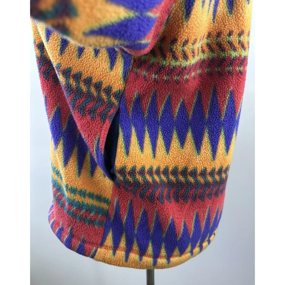 VTG Patagonia Minnehaha Laughing Waters Flame Snap Fleece Kid 12 Small Adult - Picture 10 of 16